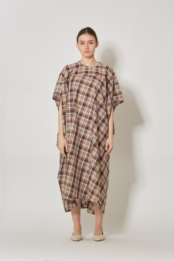 Oversized Short Sleeve Dress - Toffee