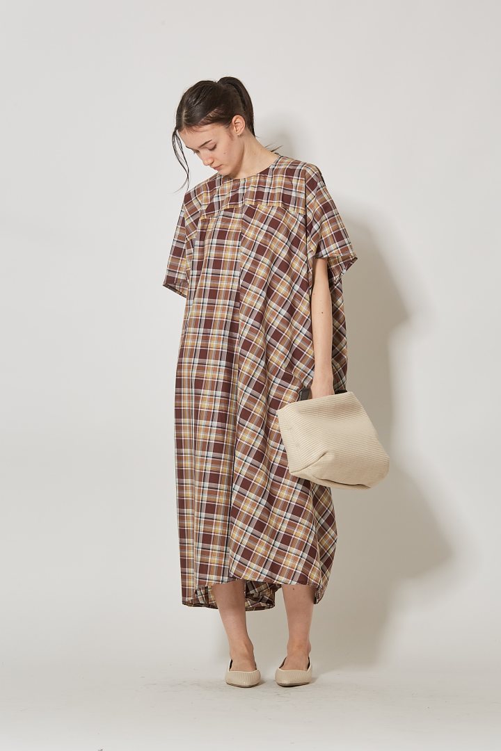 Oversized Short Sleeve Dress - Toffee