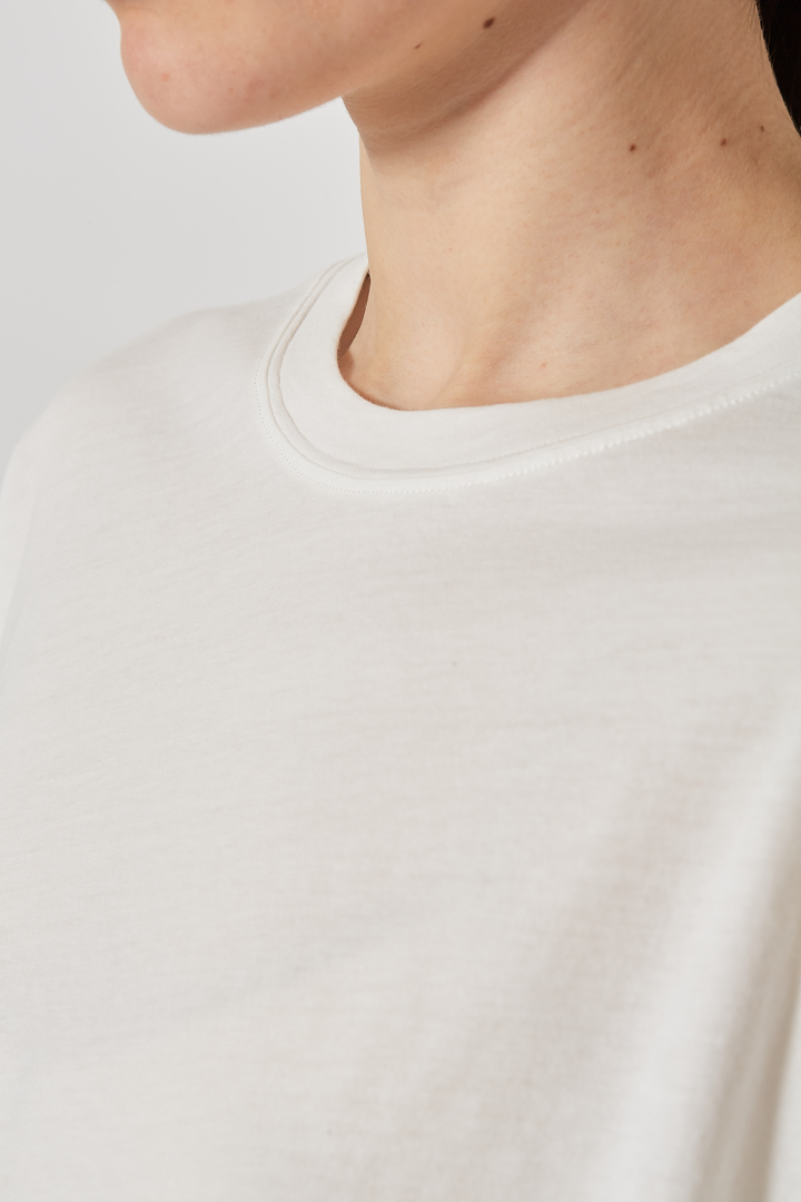 C-Neck Short Sleeves Overisze - Off White