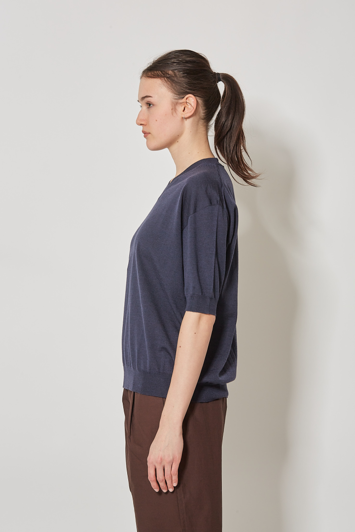 Pullover Short Sleeves V/Neck - Midnight