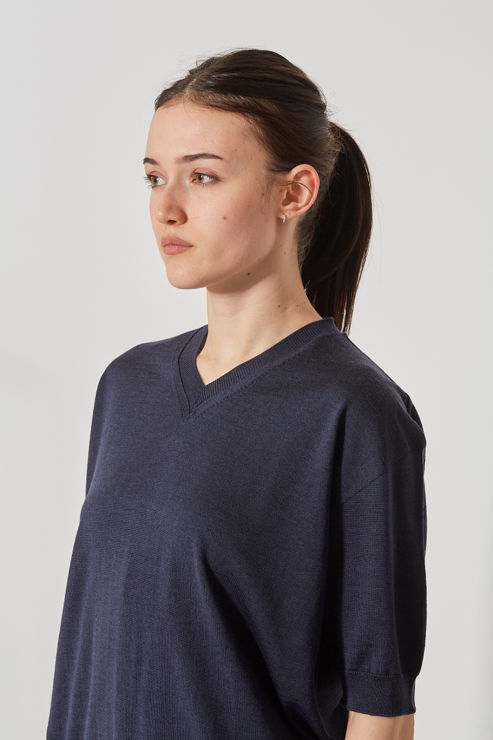 Pullover Short Sleeves V/Neck - Midnight