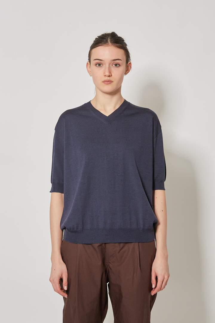 Pullover Short Sleeves V/Neck - Midnight