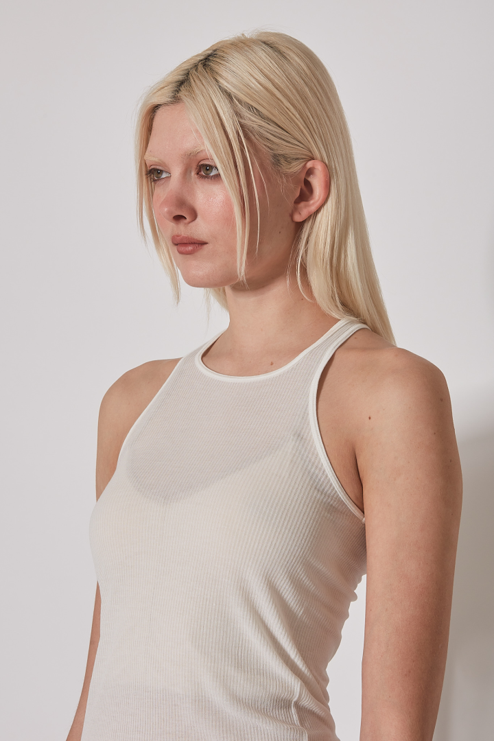 Top Basic Rib Tank - Milk