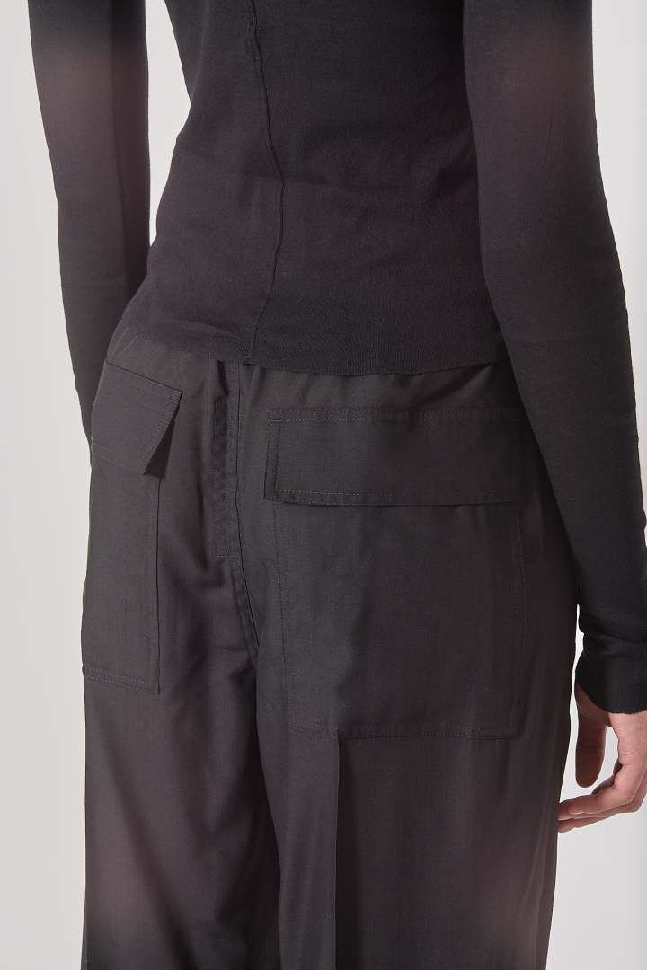 T-Shirt Cropped Rib LS T - Black