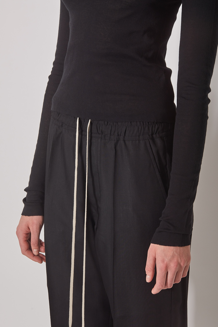 T-Shirt Cropped Rib LS T - Black