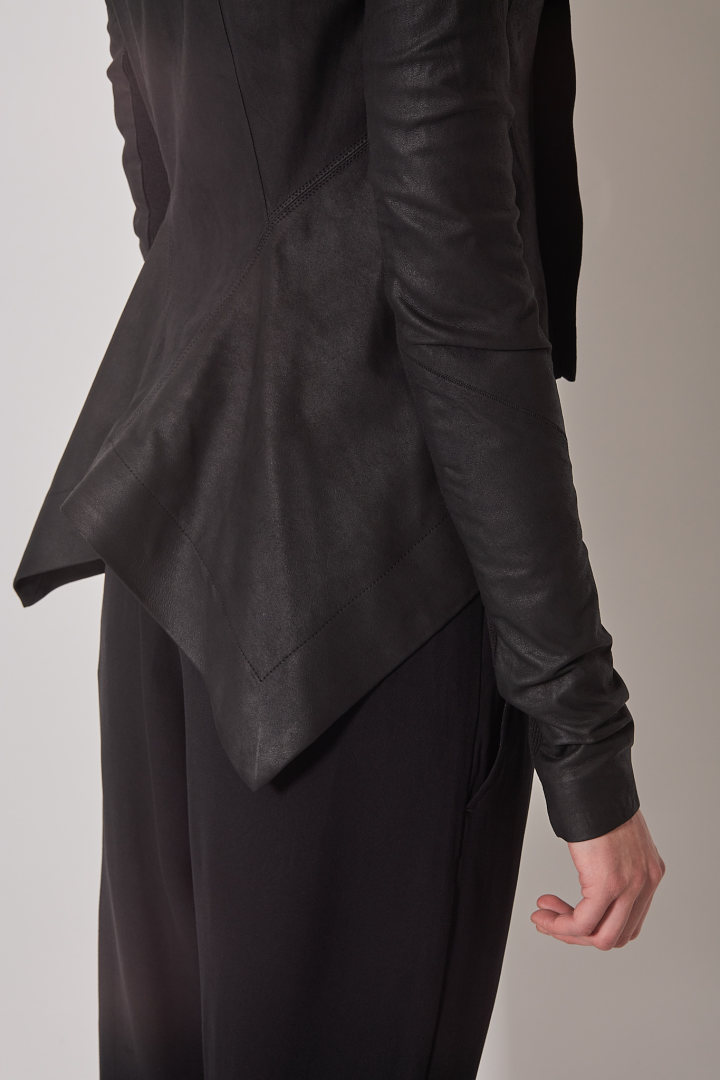 Leather Jacket Naska Biker - Black