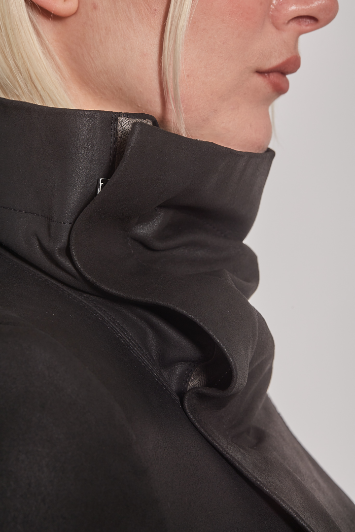 Leather Jacket Naska Biker - Black