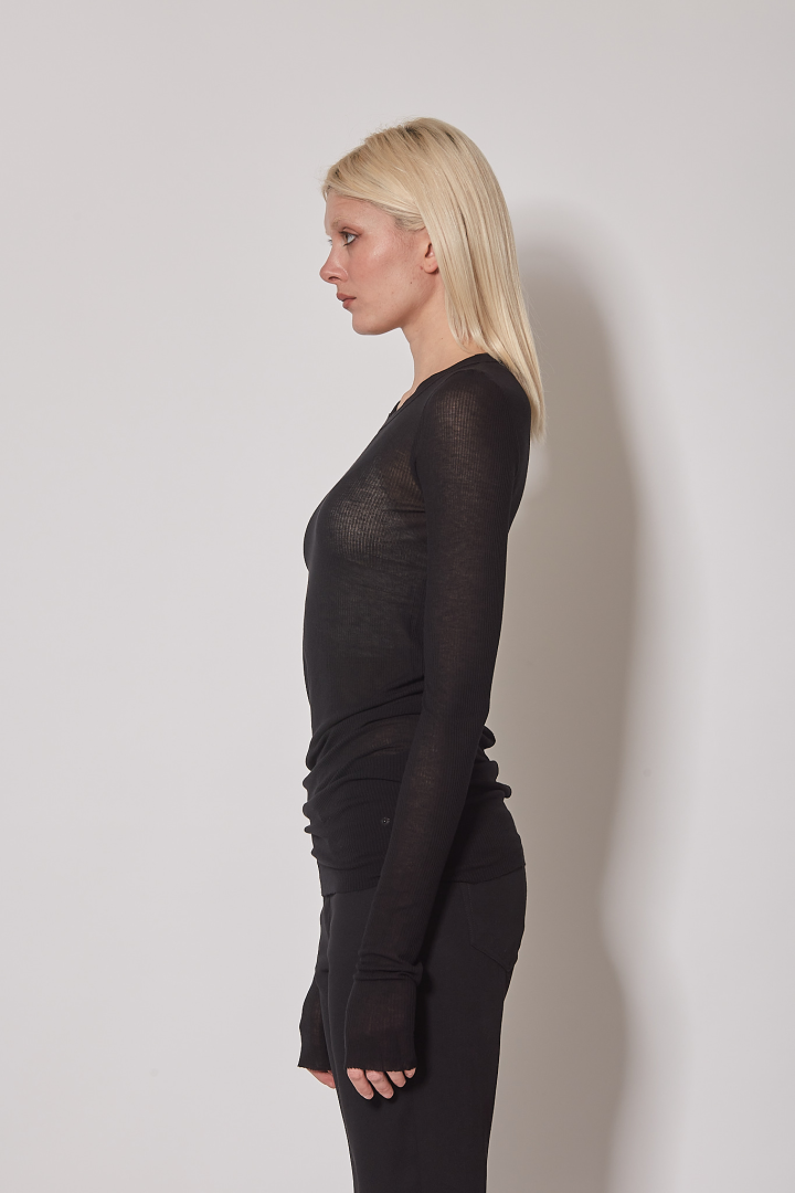 T-Shirt Rib LS T - Black