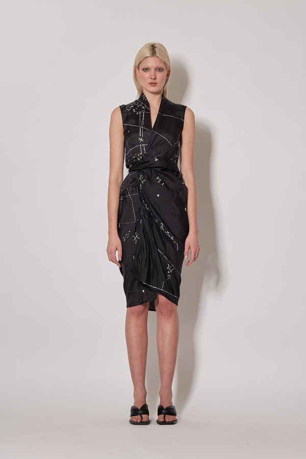 Dress Wrap SL Dress - Black/Milk