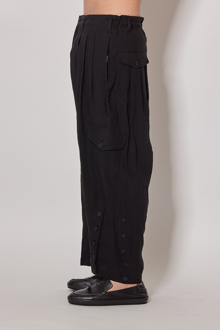 Adjustable Hem Pants - Black