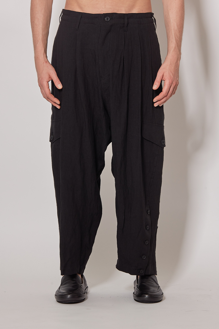 Adjustable Hem Pants - Black