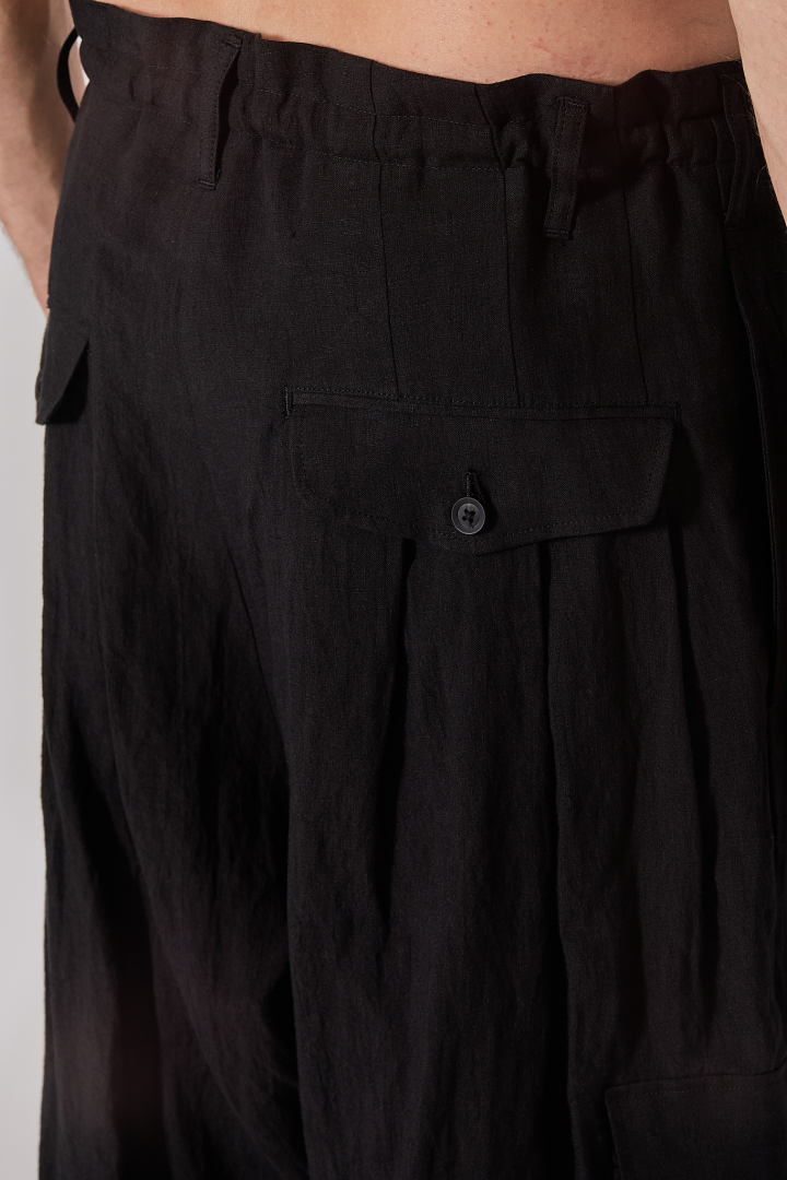 Adjustable Hem Pants - Black