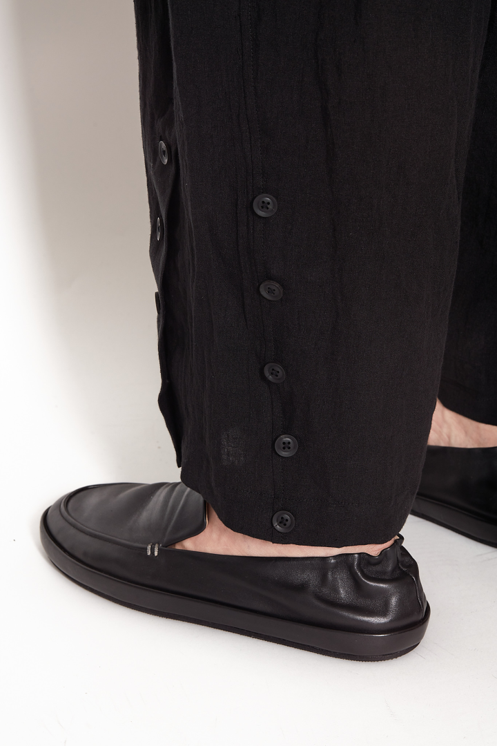 Adjustable Hem Pants - Black