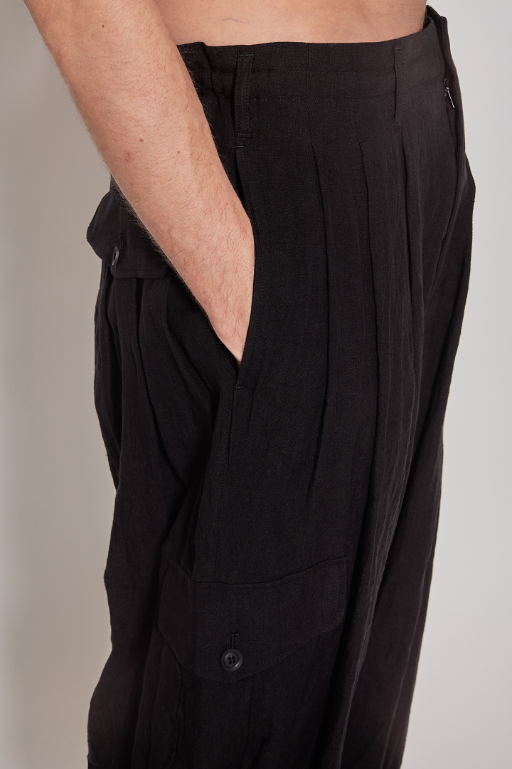 Adjustable Hem Pants - Black