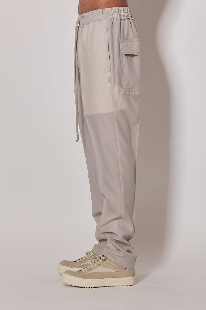 Pants Drawstring Slim Long - Pearl