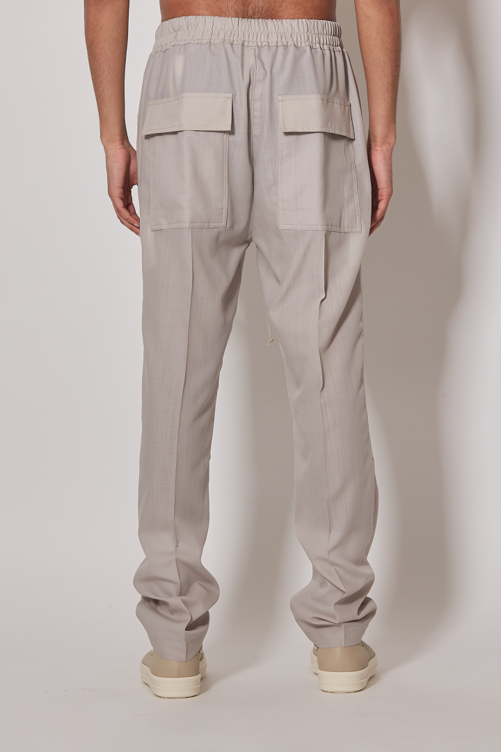 Pants Drawstring Slim Long - Pearl