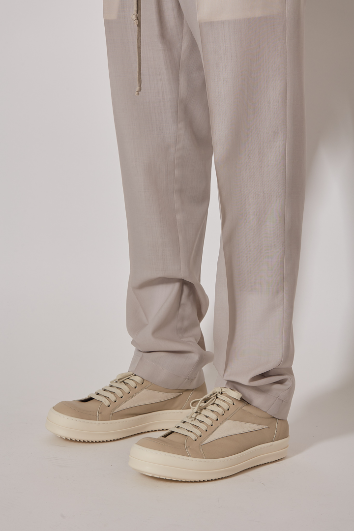 Pants Drawstring Slim Long - Pearl