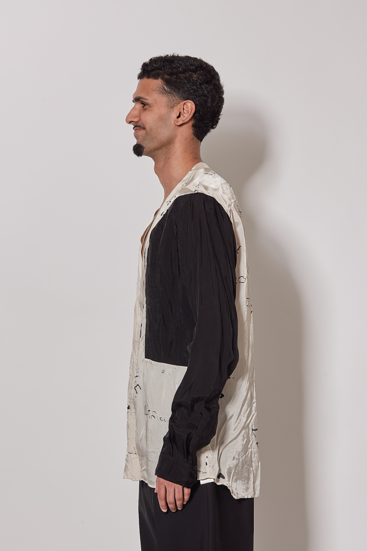 Shirt Larry Fogpocket Shirt - Milk/Black