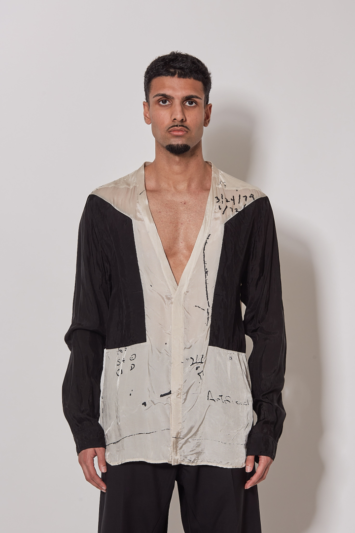 Shirt Larry Fogpocket Shirt - Milk/Black