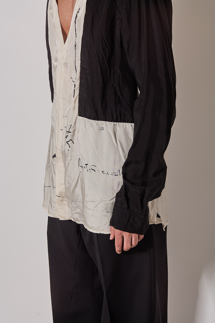 Shirt Larry Fogpocket Shirt - Milk/Black