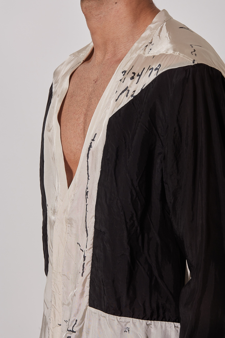 Shirt Larry Fogpocket Shirt - Milk/Black