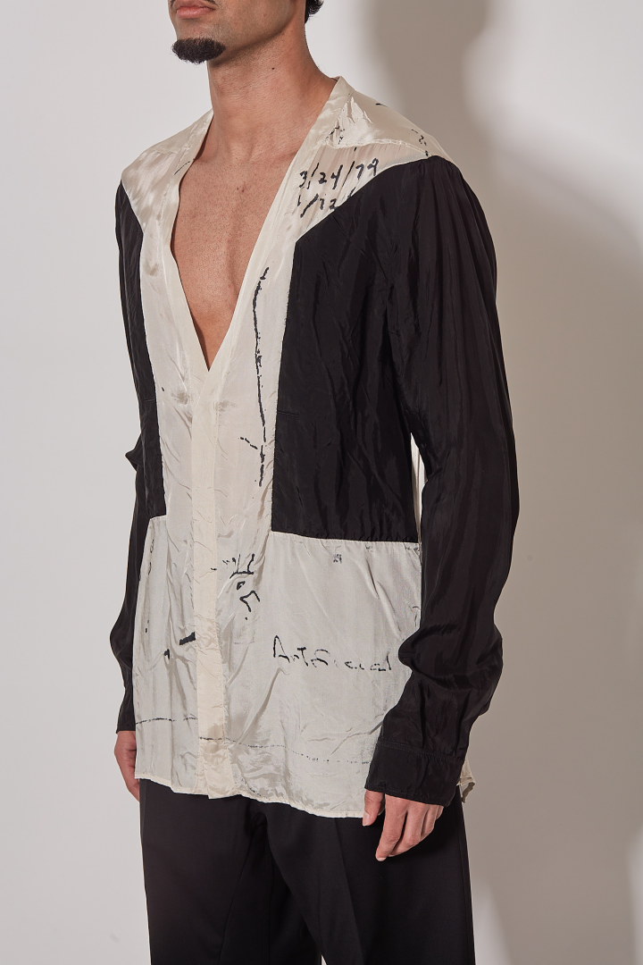 Shirt Larry Fogpocket Shirt - Milk/Black