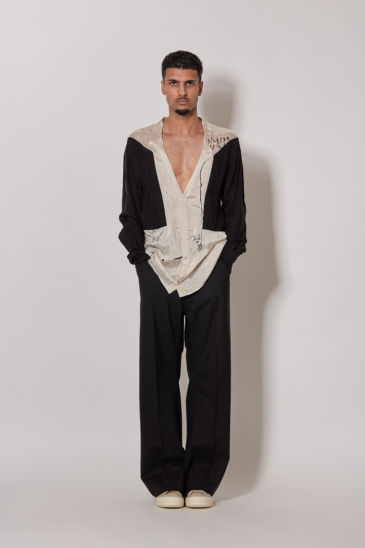 Shirt Larry Fogpocket Shirt - Milk/Black