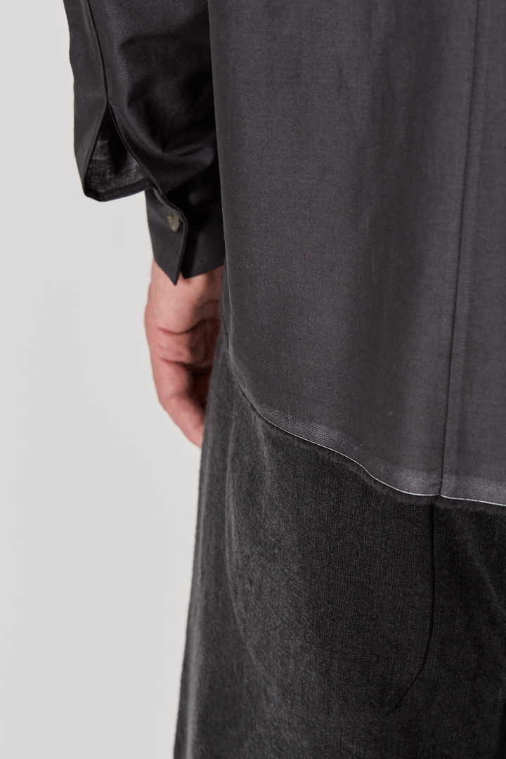 Hidden Buttonholes Shirt (Narrow Neck) - Black