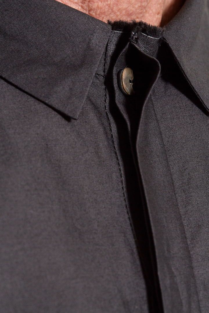 Hidden Buttonholes Shirt (Narrow Neck) - Black