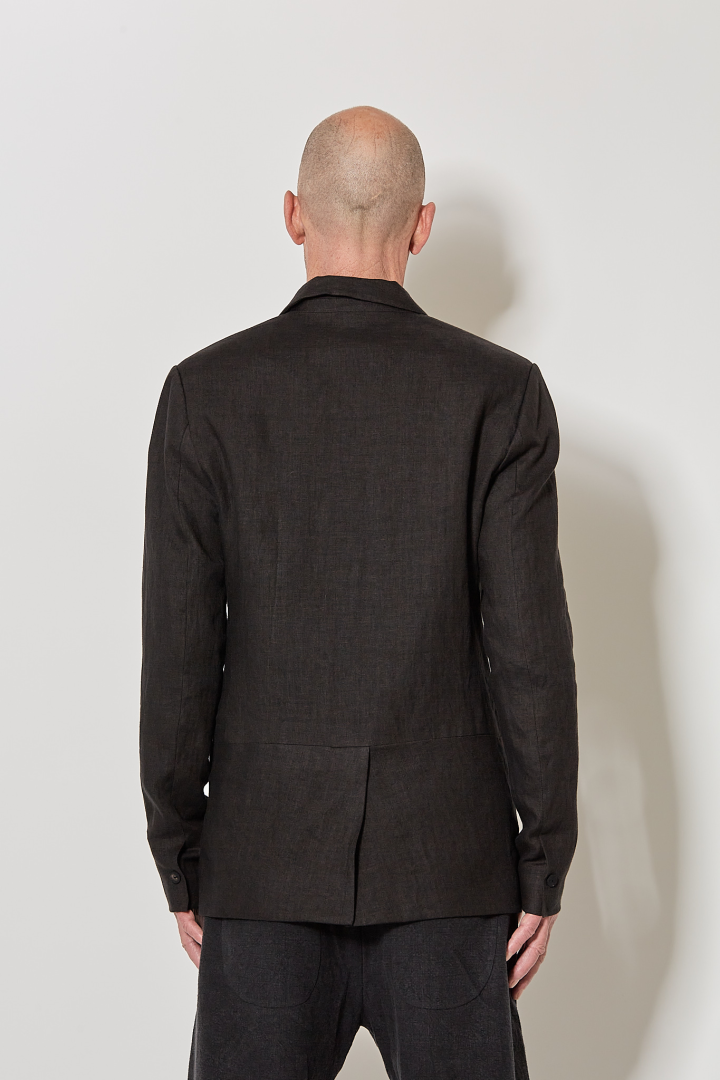 Xy Axis Cut Casual Jacket - Black Brown