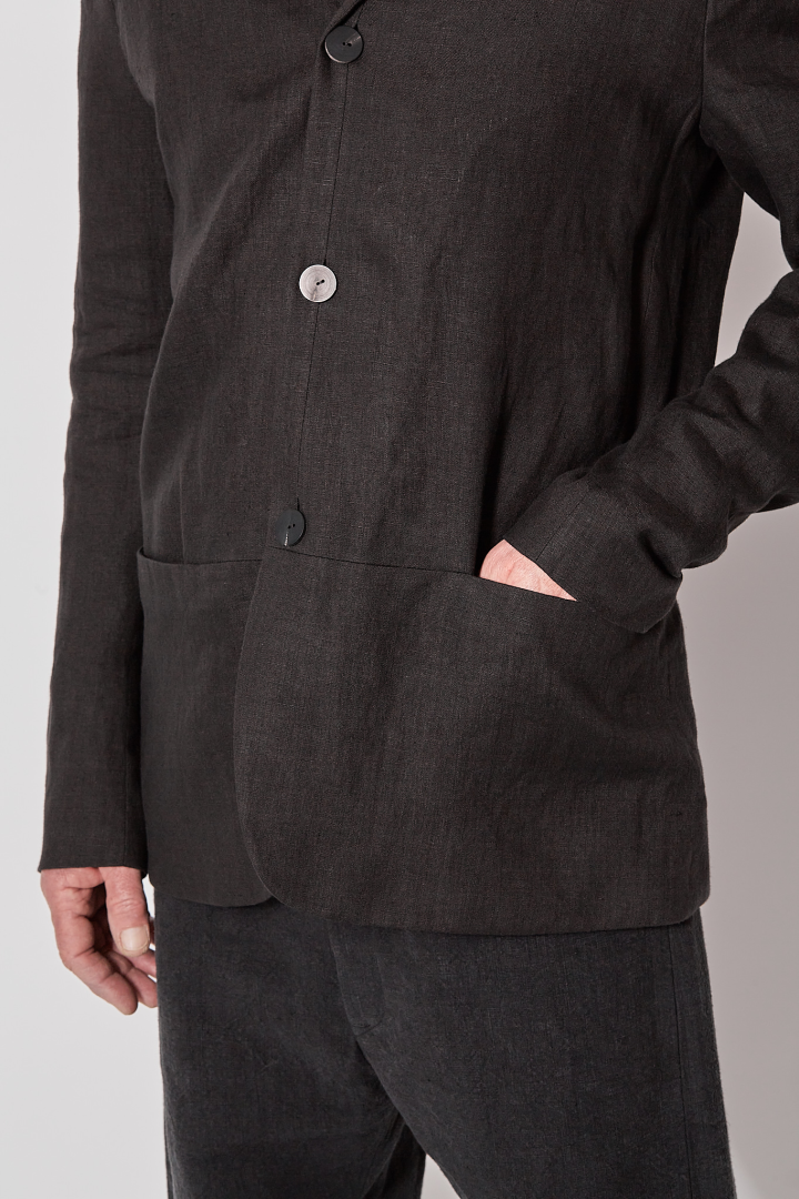 Xy Axis Cut Casual Jacket - Black Brown