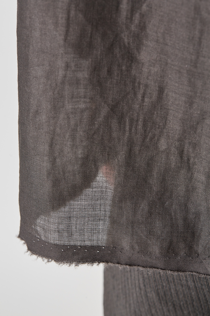 Over Shirt (Mandarin Collar) - Grey Brown
