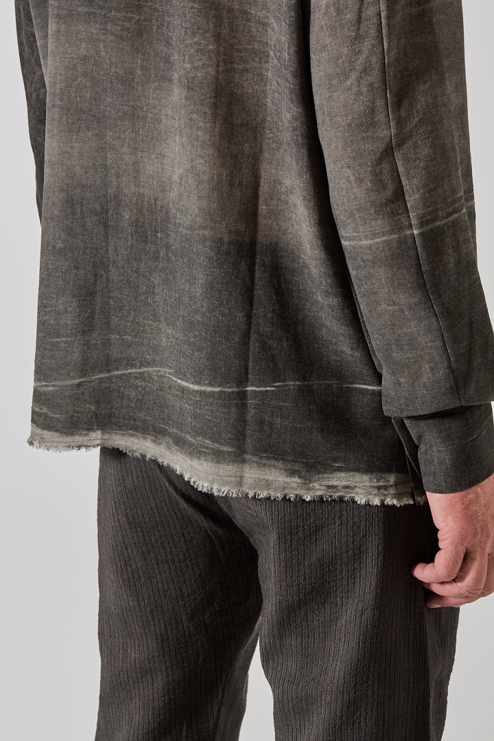 Over Shirt (Mandarin Collar) - Faded Grey