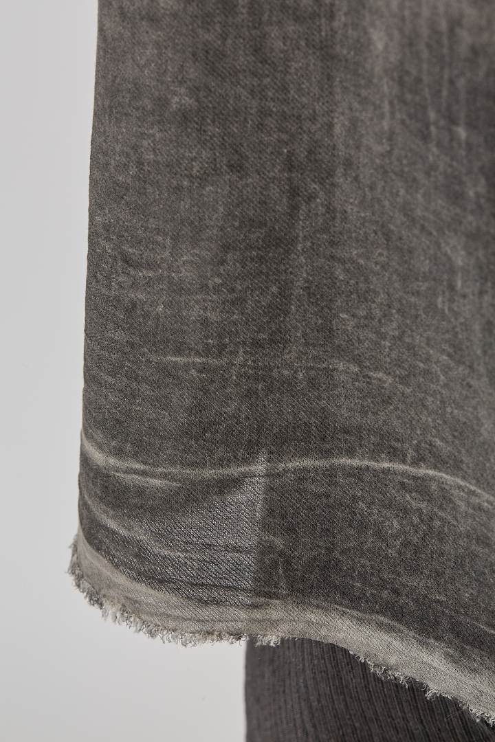 Over Shirt (Mandarin Collar) - Faded Grey