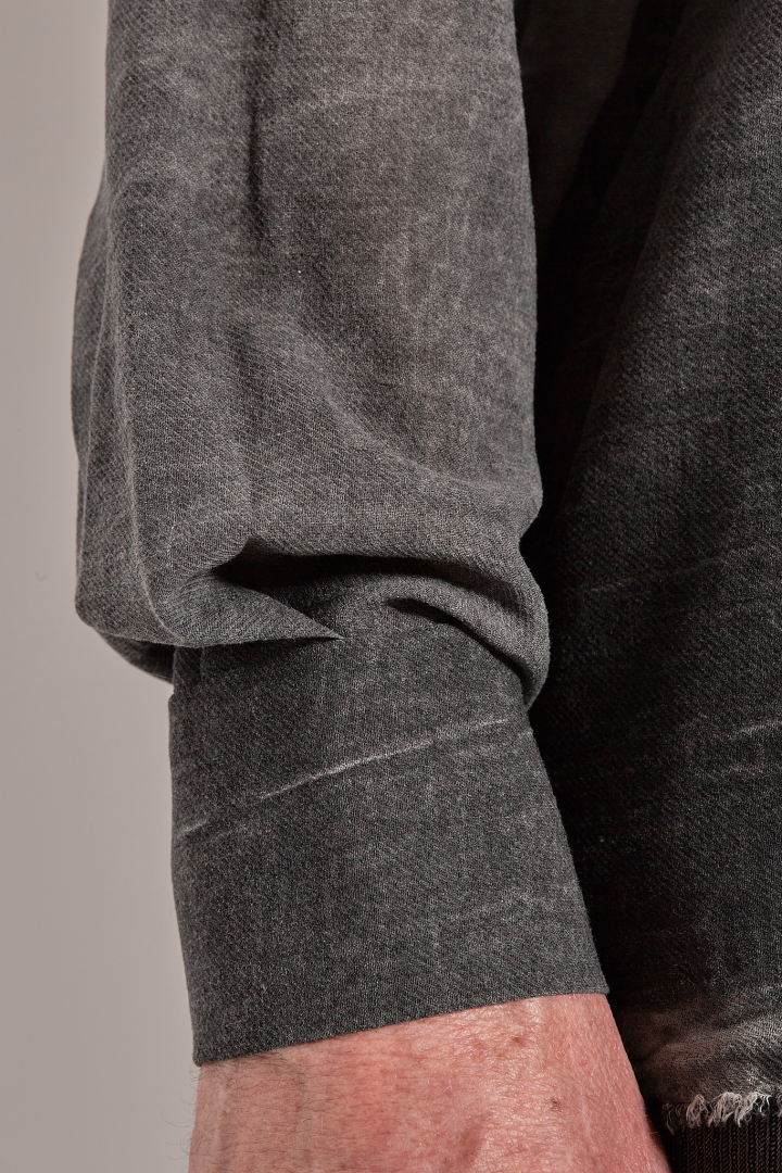 Over Shirt (Mandarin Collar) - Faded Grey