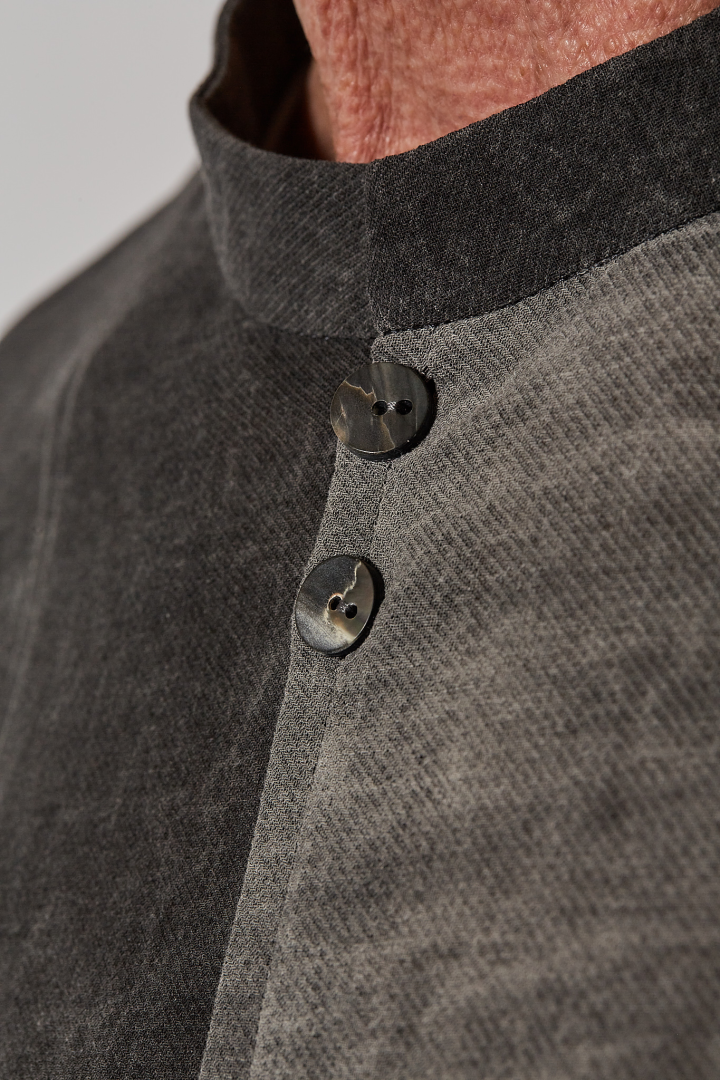 Over Shirt (Mandarin Collar) - Faded Grey