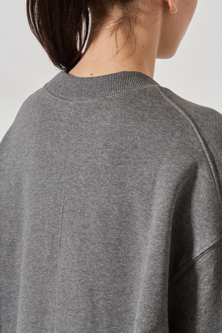 Sweatshirt T-Shirt Like Style S/SL C/N - Grey Melang