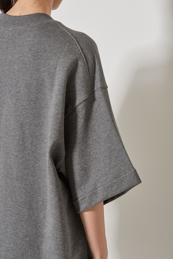 Sweatshirt T-Shirt Like Style S/SL C/N - Grey Melang