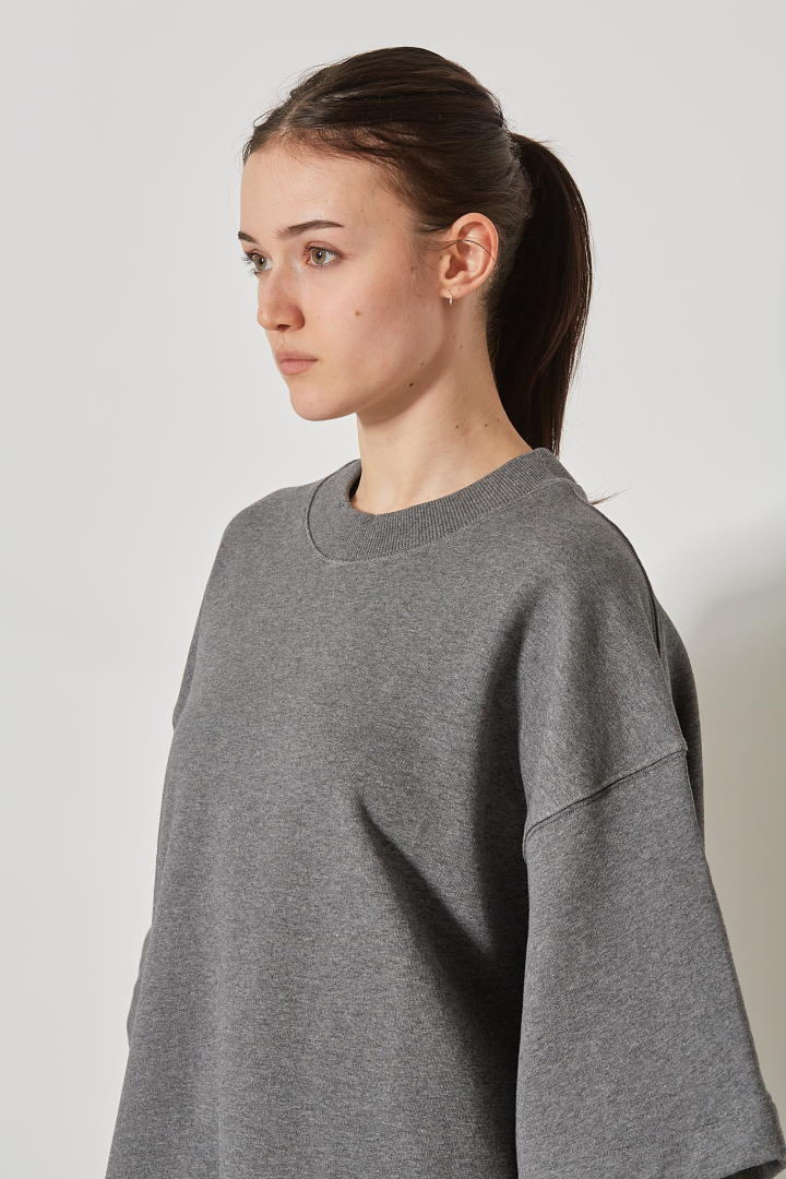 Sweatshirt T-Shirt Like Style S/SL C/N - Grey Melang