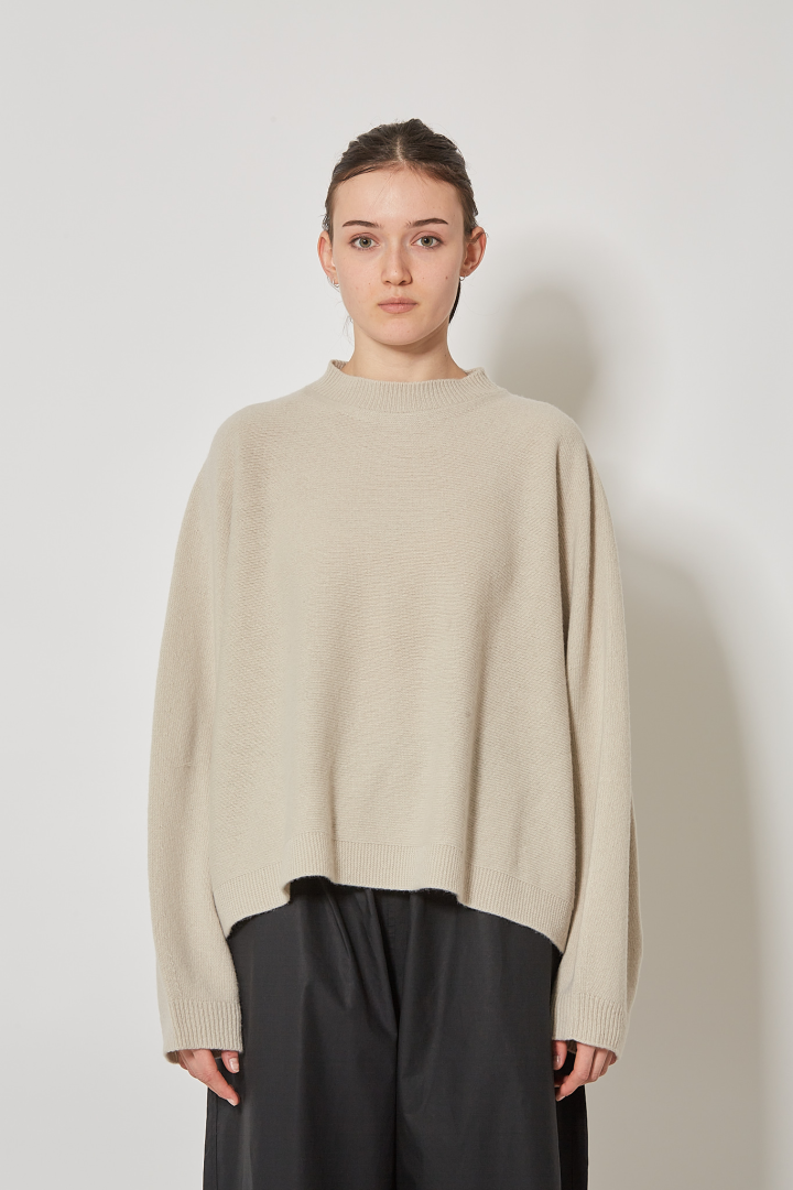 Oversized Boxie Pullover L/SL C/Neck - Natural