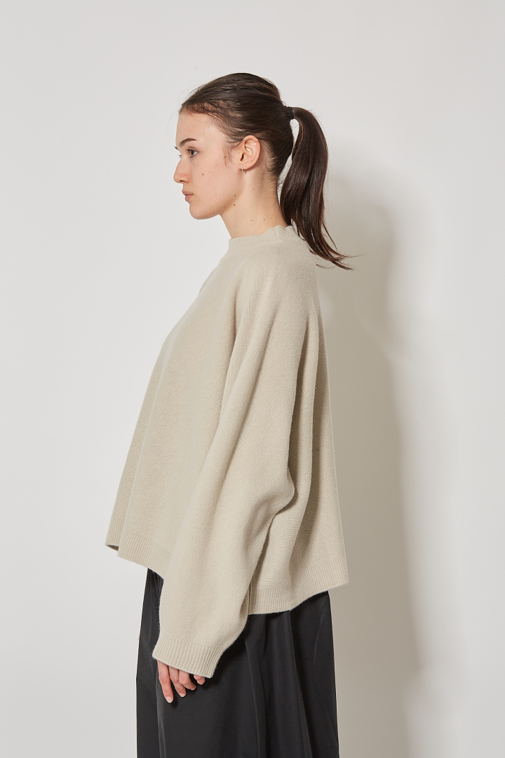Oversized Boxie Pullover L/SL C/Neck - Natural
