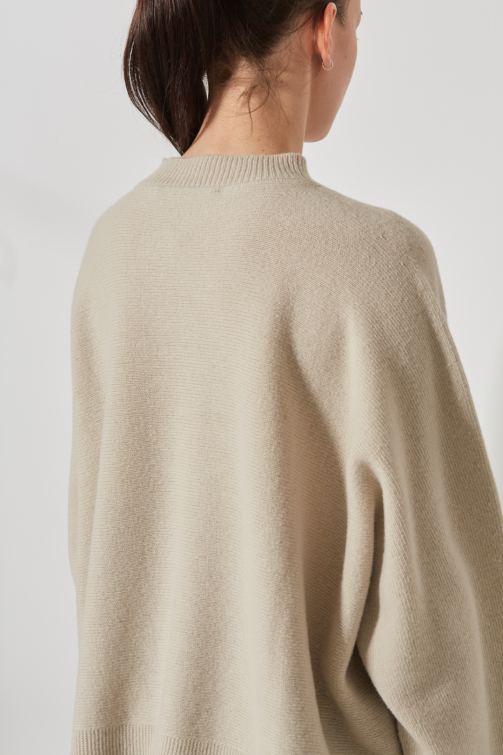 Oversized Boxie Pullover L/SL C/Neck - Natural