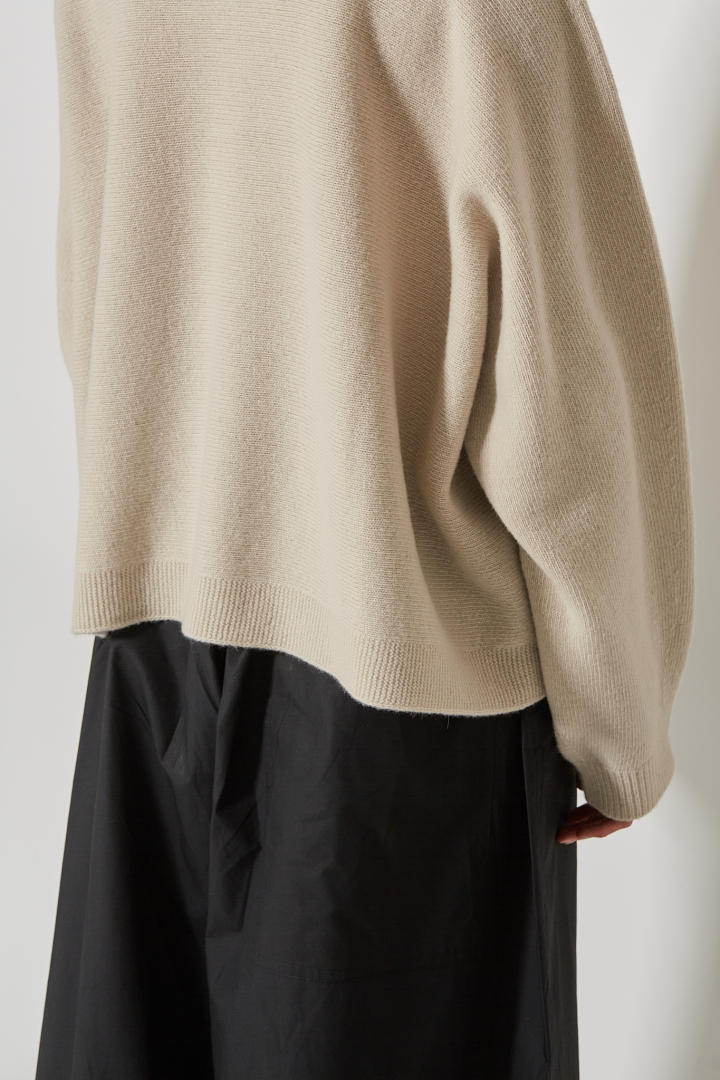 Oversized Boxie Pullover L/SL C/Neck - Natural
