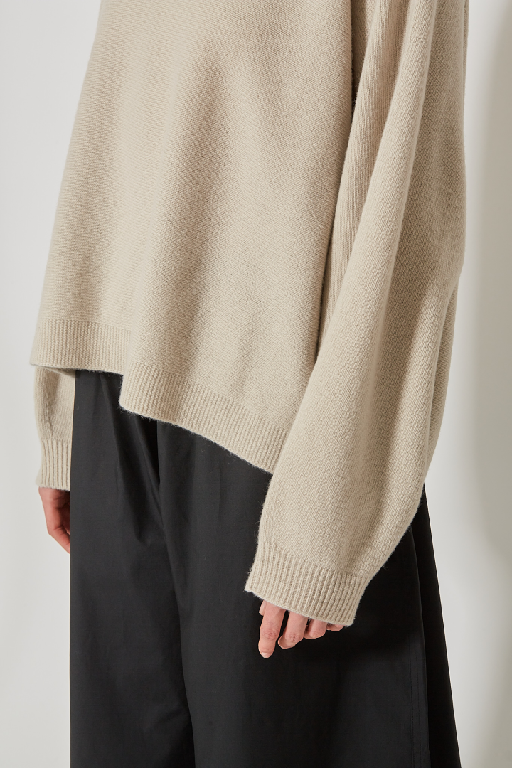 Oversized Boxie Pullover L/SL C/Neck - Natural