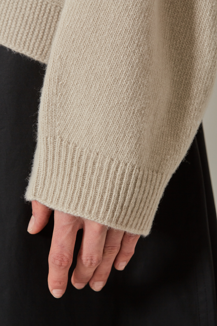 Oversized Boxie Pullover L/SL C/Neck - Natural