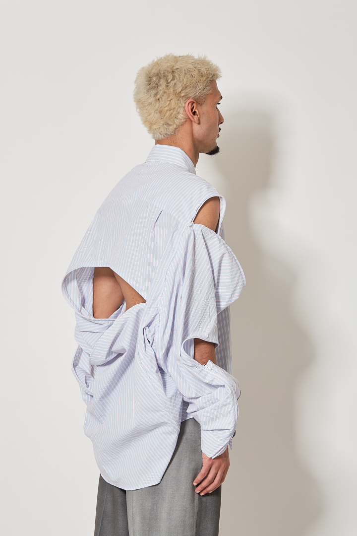 Filleted Zip Shirt - Blue