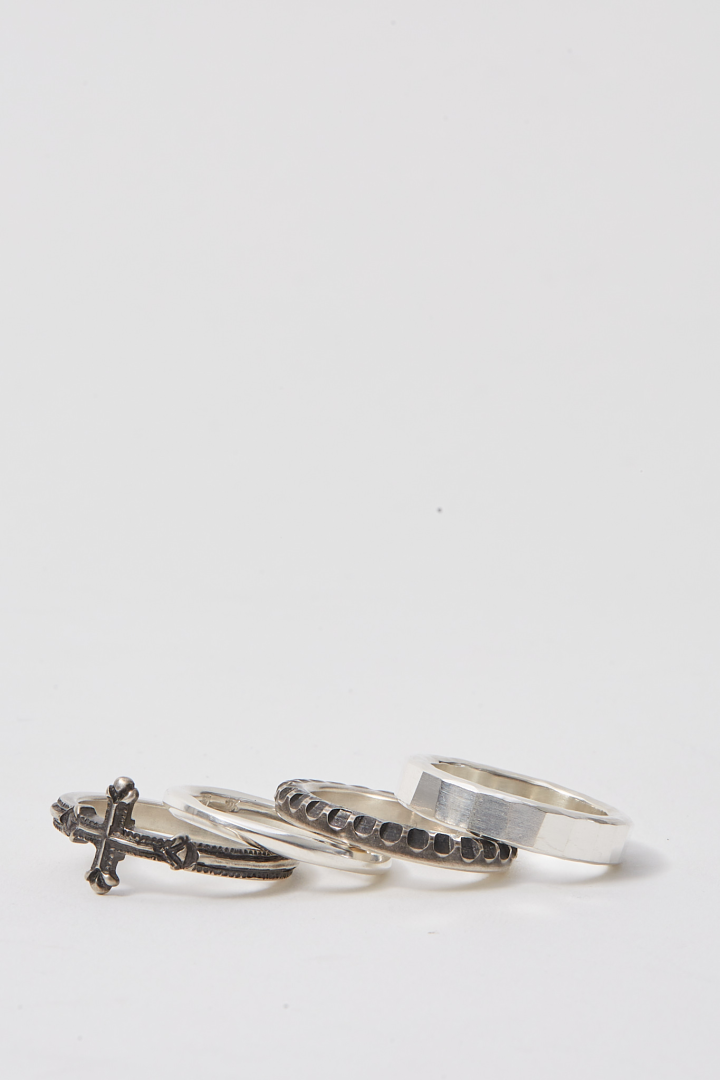 4 Ring Combi Cross - Silver