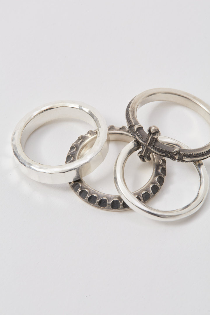 4 Ring Combi Cross - Silver