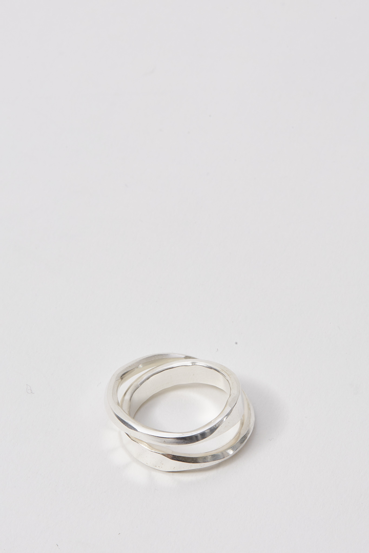 Ring Flat Crossed - Silver
