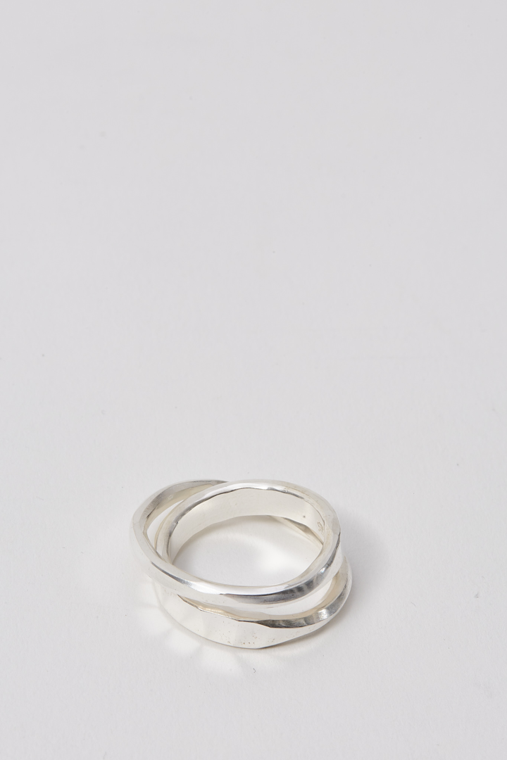 Ring Flat Crossed - Silver